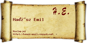 Haász Emil névjegykártya